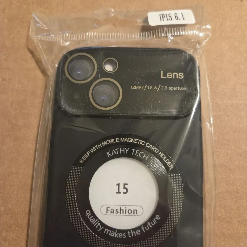 Kathy Tech Branded iPhone 15 Case Designed To Hold Cards Magnetically NEW